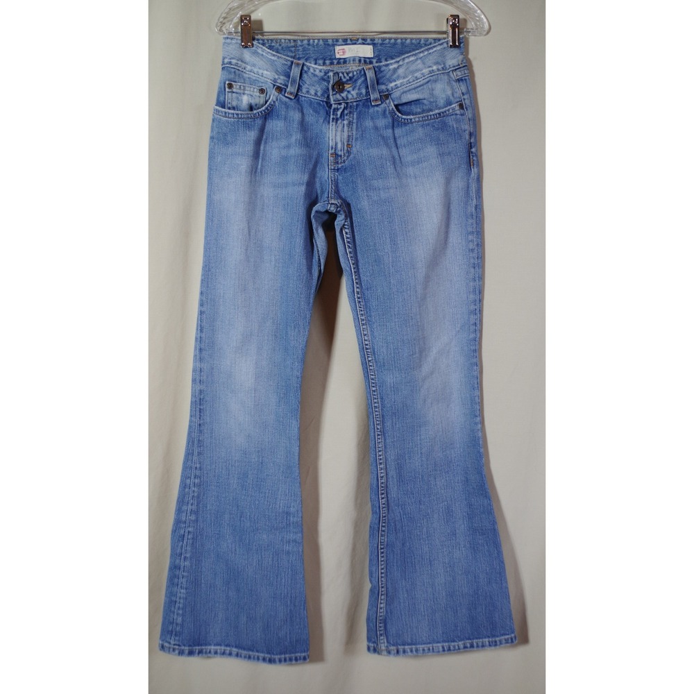 BKE Denim Women's 29x31.5 Low Rise Flare Distressed Jeans 100% Cotton‎